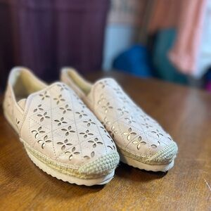 Michael Kors Beige Espadrilles with Floral Cutouts